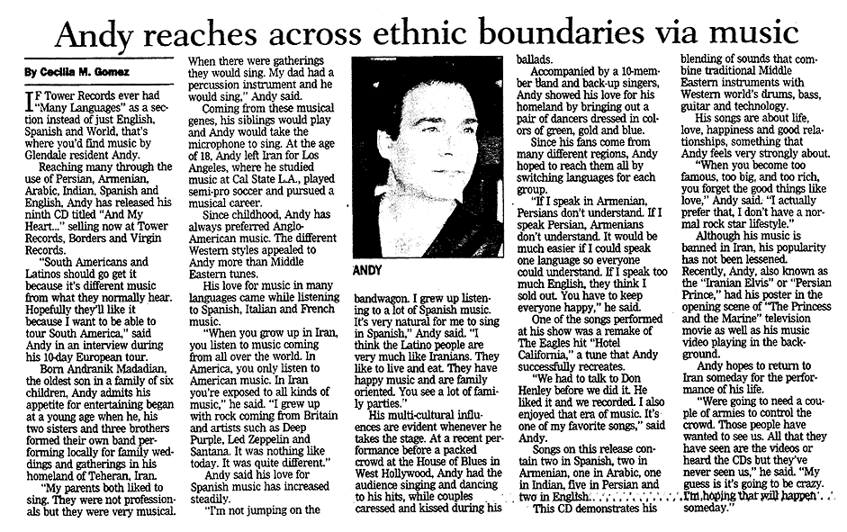 Andy Madadian featured in Pasadena Weekly